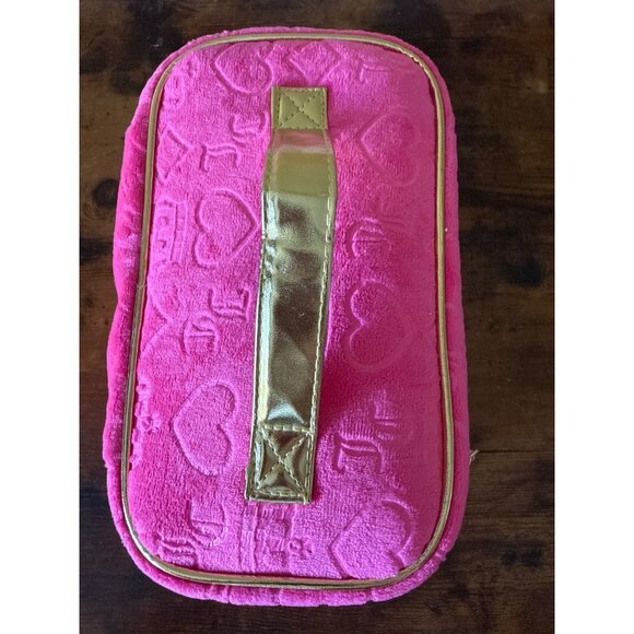 Juicy Couture Pink Velour Vanity Bag Cosmetic Case With Gold Logo - Picture 7 of 16